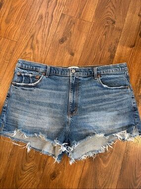 Abercrombie & Fitch Distressed Denim Cutoff Shorts - Blue